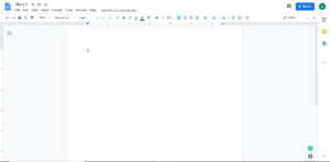 An image of an open google docs file