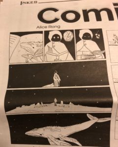 A photo of my comic showcased in PSU Harrisburgs newspaper INKED